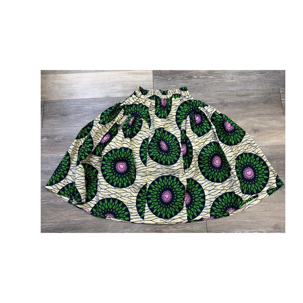Verita African Print Midi Skirt Bohemian Festival Cottagecore Medium - Picture 3 of 7